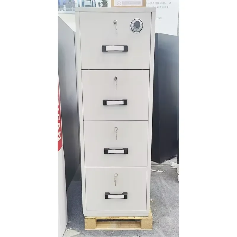 Metal Steel File Cabinet 4 Drawer Vertical Fireproof Safety Storage Office Furniture