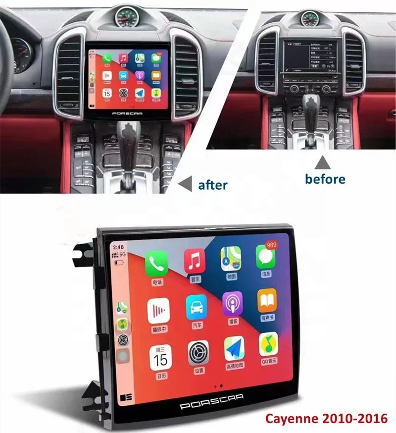 Car Multimedia Auto Head Unit GPS Navigation DVD Player Android Car Radio Carplay System for Porsche  Cayenne 2010-2015