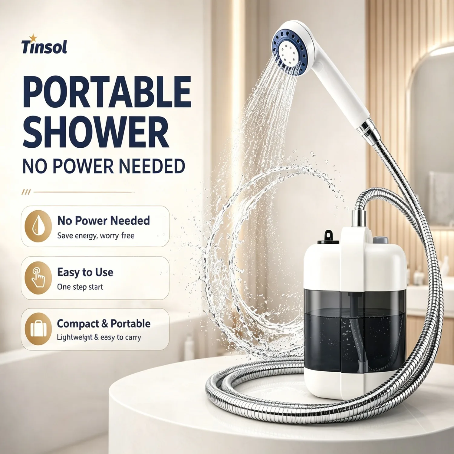 Portable Camping Shower Outdoor USB Rechargeable Electric Shower Pump for Camping Car Washing Gardening Pet Cleaning