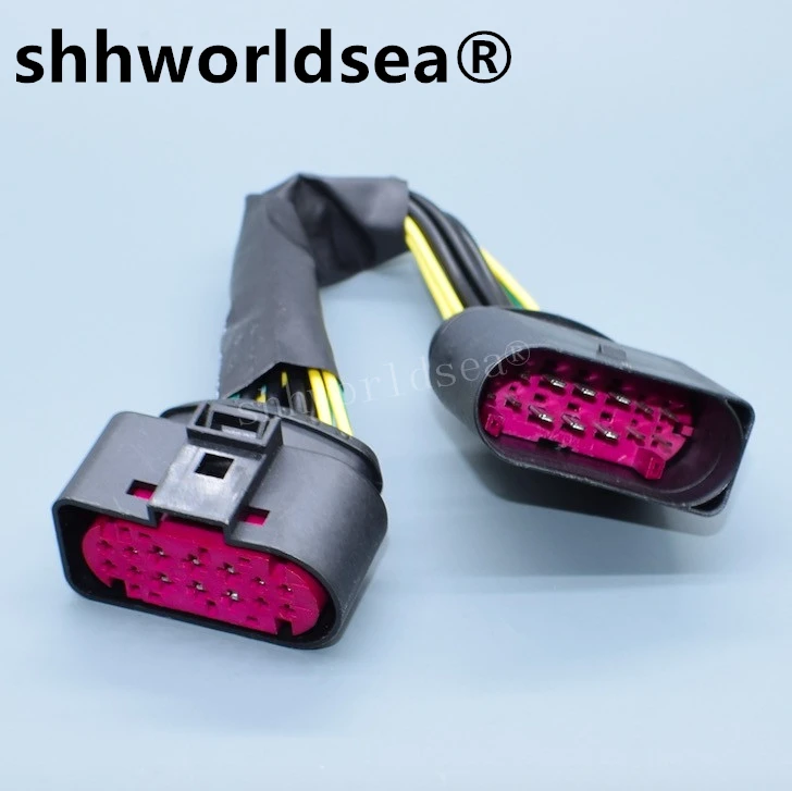 

shhworldsea 14 Pin 1J0973737 1J0973837 1.5mm 3.5mm Waterproof Auto Connector Lamp Light Socket For Audi BMW VW