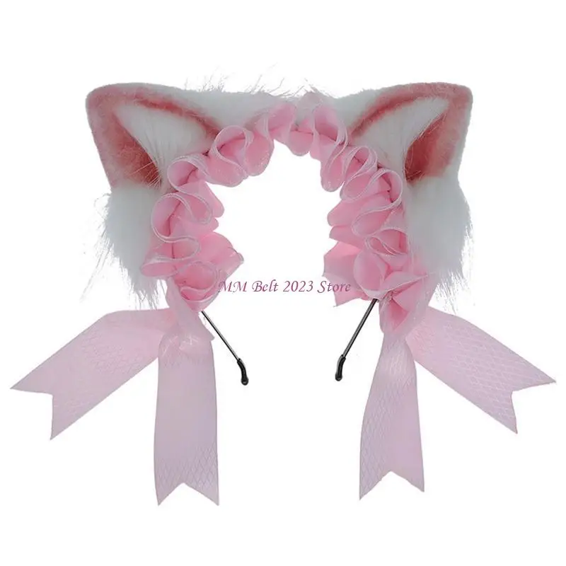

49ME Animals for Cat Ears Durable Hair Hoop Women Headband Makeup for Head Band for Washing Face Shower Christmas Hair A