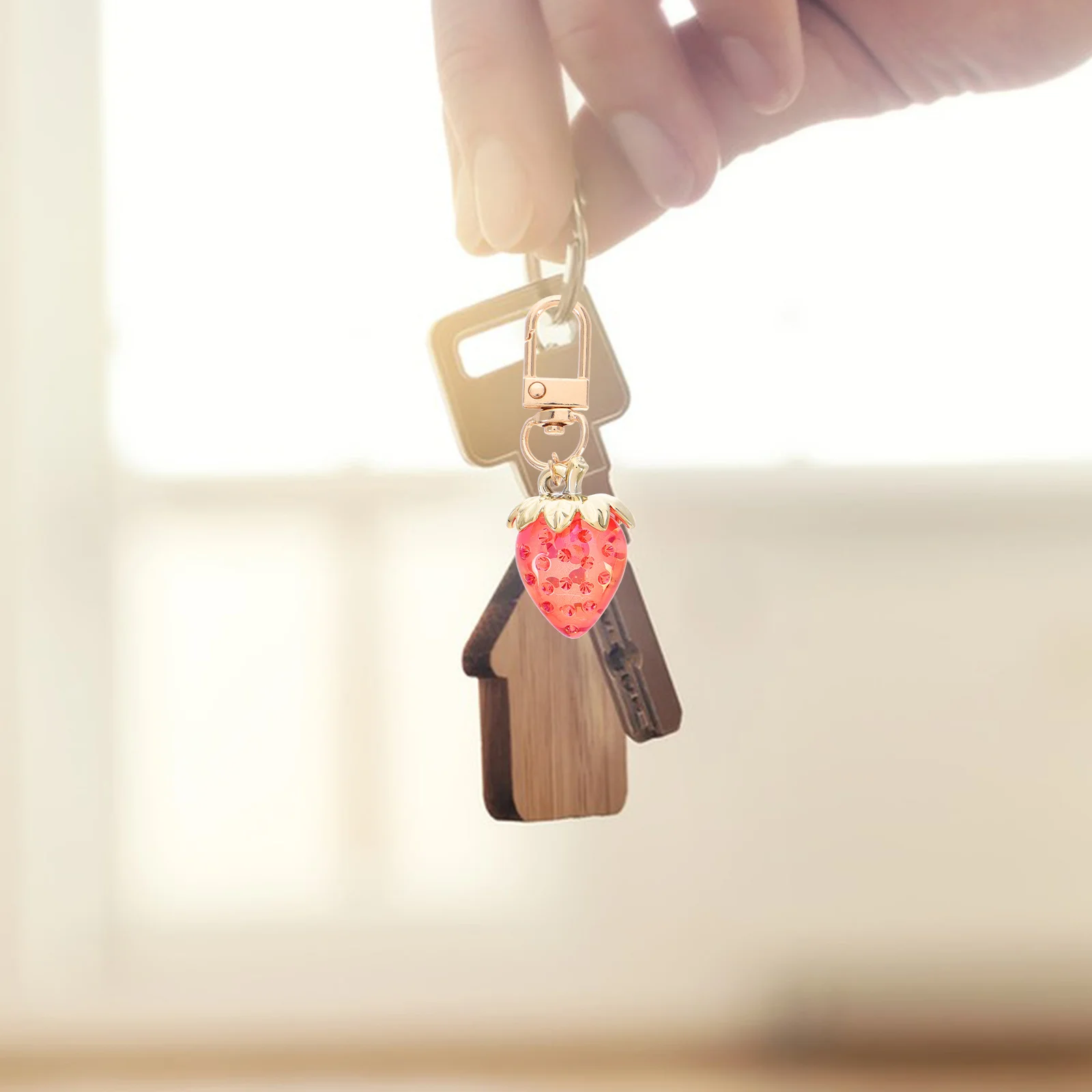 

Strawberry Keychain Stylish Bag Charm Key Chain Cute Accessories Purse Backpack Charm Strawberry Decor Keychain Accessories