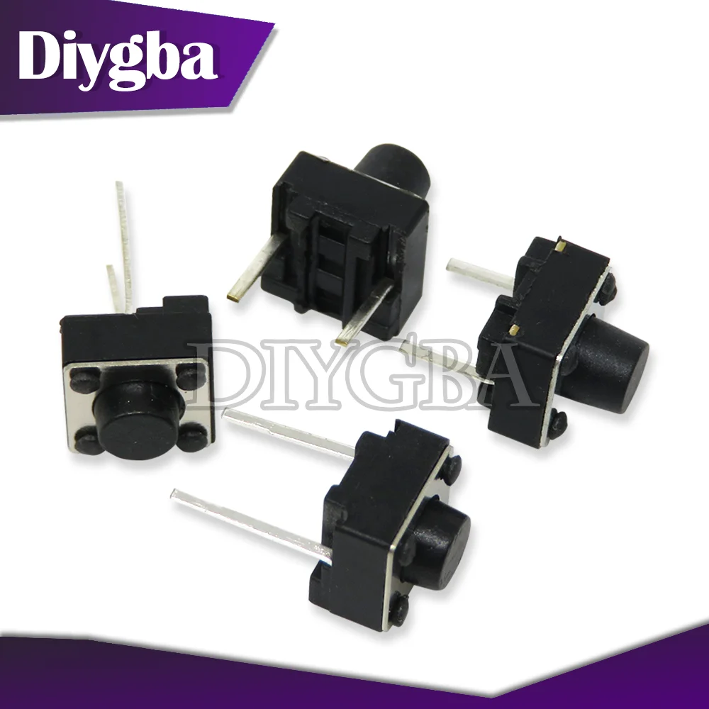 100PCS Tactile Push Button Switch Micro Switch 6*6* 4.3mm 5mm 6mm 7mm Power switch button 6X6X 4.3/5/6/7MM 2PIN DIYGBA