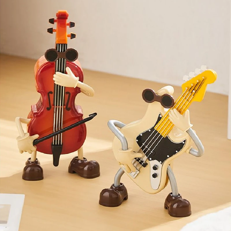 Classical Swing Musical Instrument Octave Violin Music Box Home Wine Cabinet Decoration Guitar Octave Box Crafts Ornament Gifts