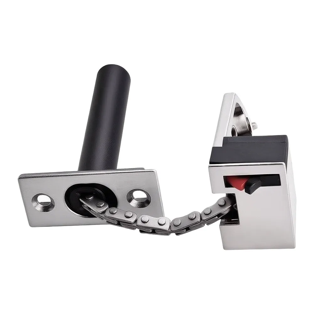 Invisible Door Guard Concealed Door Chain For Ultimate Protection Brushed Silver Steel Hardened Mounting Screws