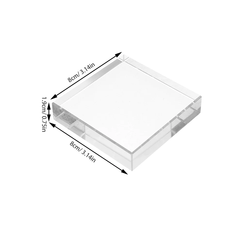 2 قطعة ثقالة الورق المربعة من الزجاج الشفاف أنيقة للديكور المكتبي والحرف المنزلية وملحقات قماش الخياطة #5