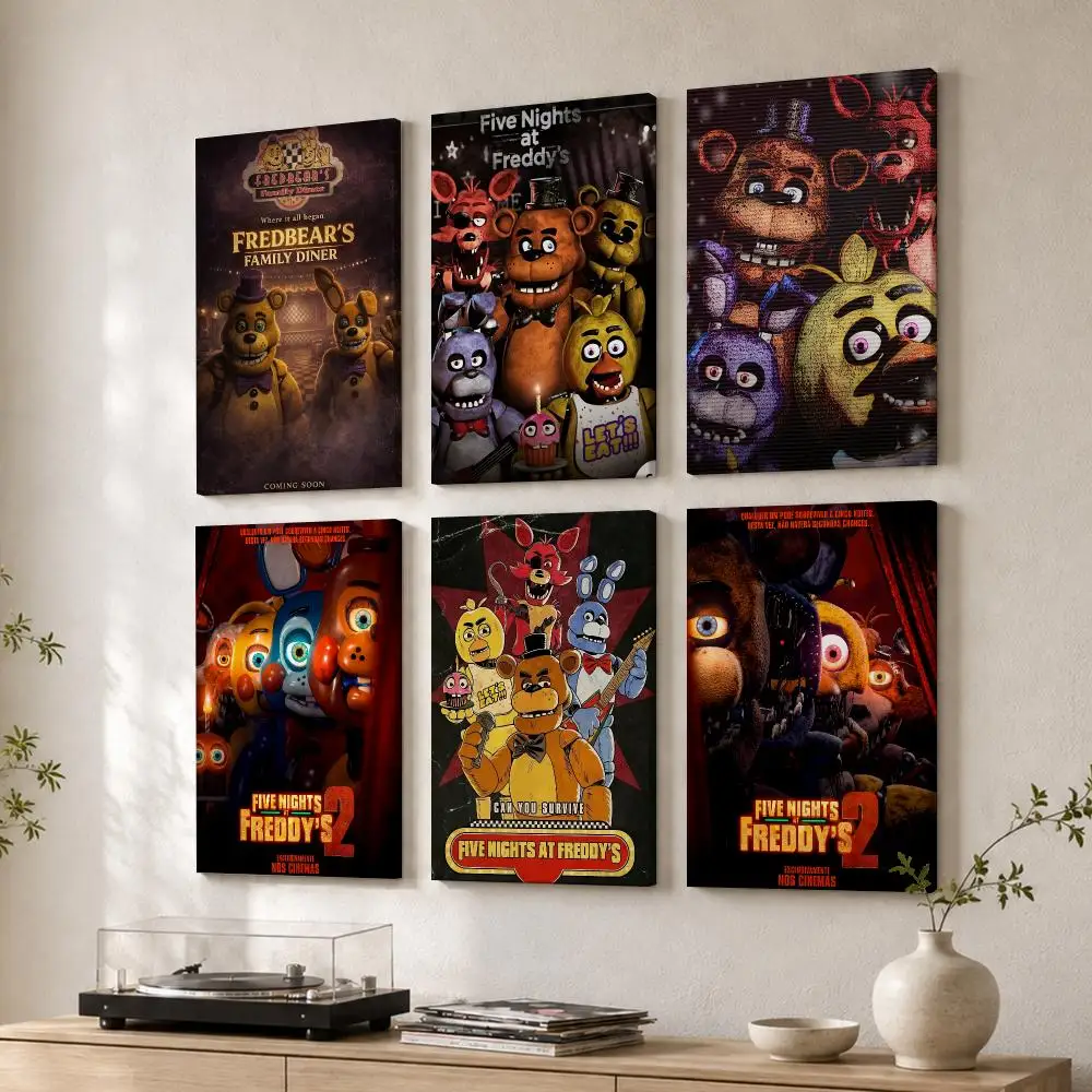 Anime F-Five Nights At Freddy Framed Wall Painting Wood Framed Wall Art Print For Bedroom Living Room Hallway Office Home Decor