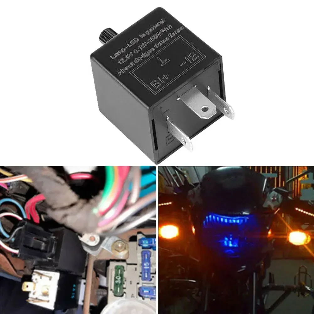 3-Pin LED Adjustable Motorcycle Flasher Relay Turn Signal Indicator Hyper Flash  12V Automobile Motorcycle LED Flasher Relay NEW