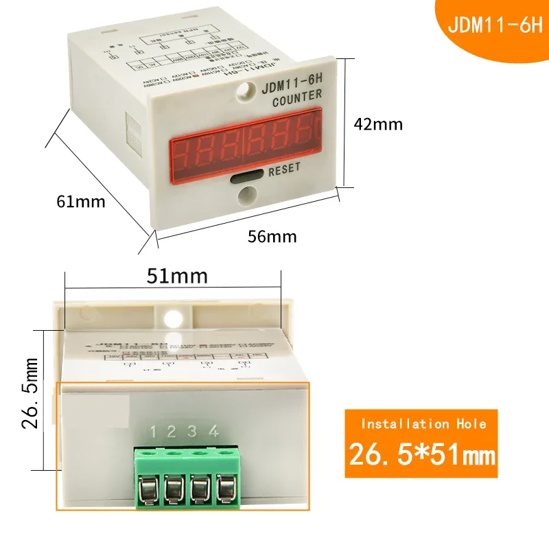 Digital Counter JDM11-5H/6H DC 6-36V ON/OFF NPN Sensor Working Switch 5/6 DC12/24/36 Electronic Input Digits AC110/220 Power