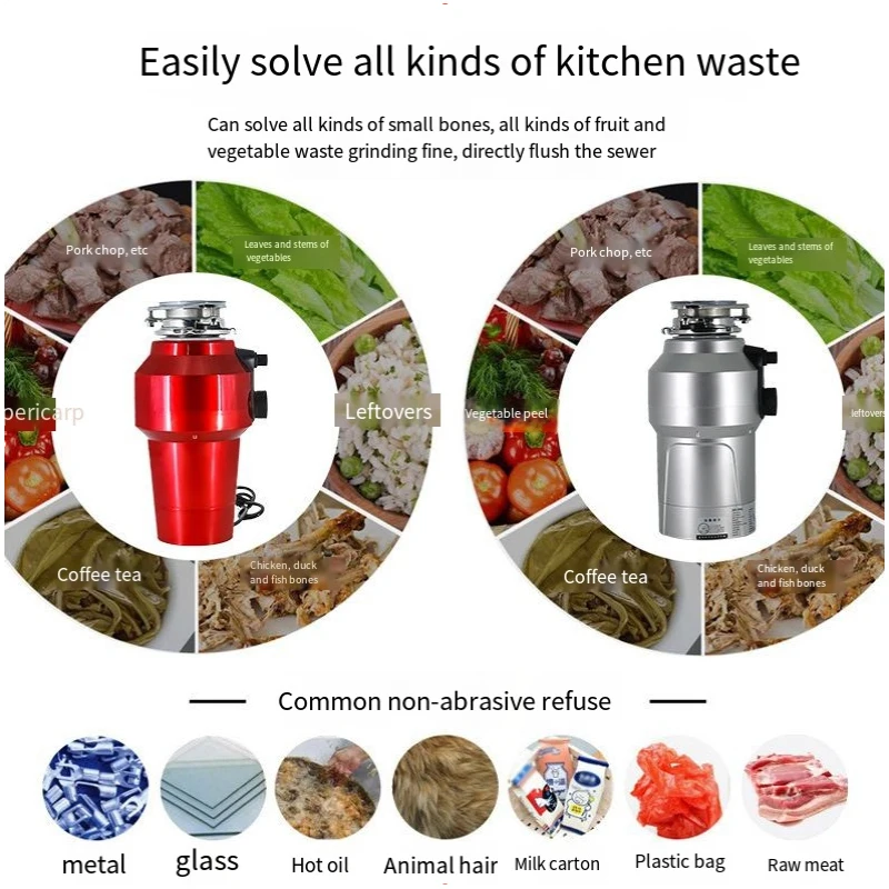 Kitchen Food Waste Disposer Grinder for Easy and Clean Waste Management Garbage Disposal  Kitchen Appliance