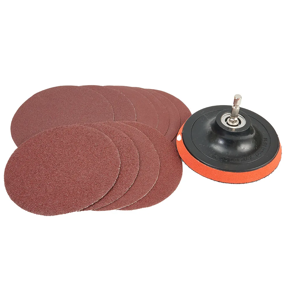 

10pcs 4inch 100mm Sanding Discs 60-240 Grit Sandpaper With Backing Pad For Metal Plastic Polishing Rotary Tools