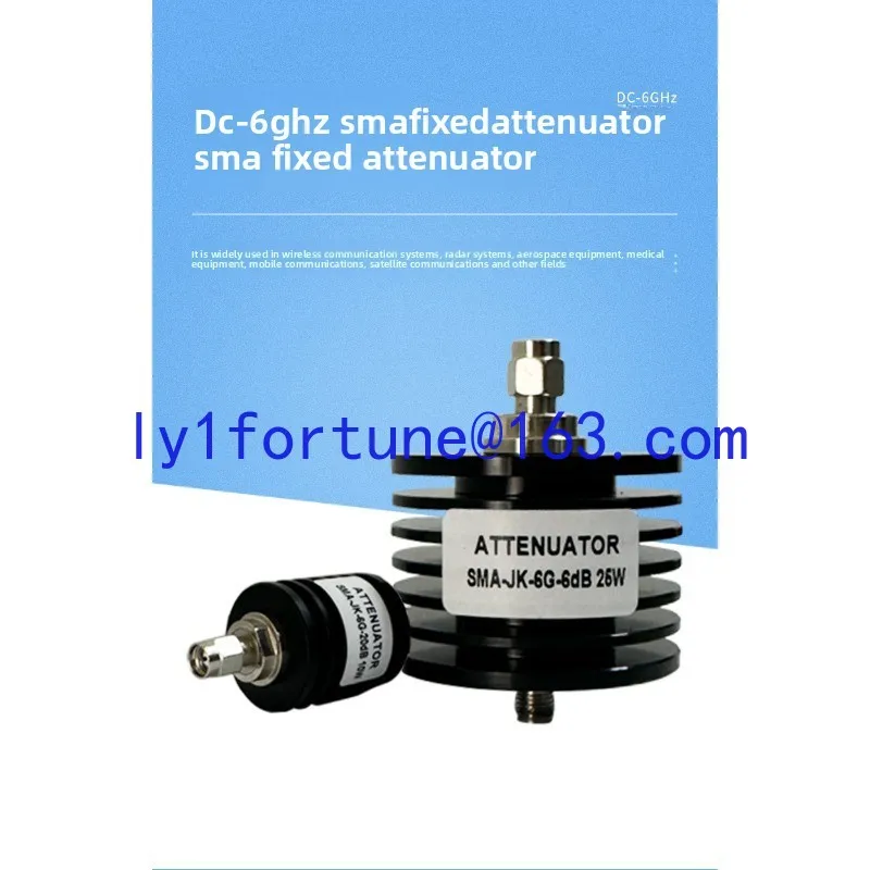2026 Attenuator SMA 25W coaxial fixed attenuator 10 20 30dB DC-6G with built-in heat sink attenuator