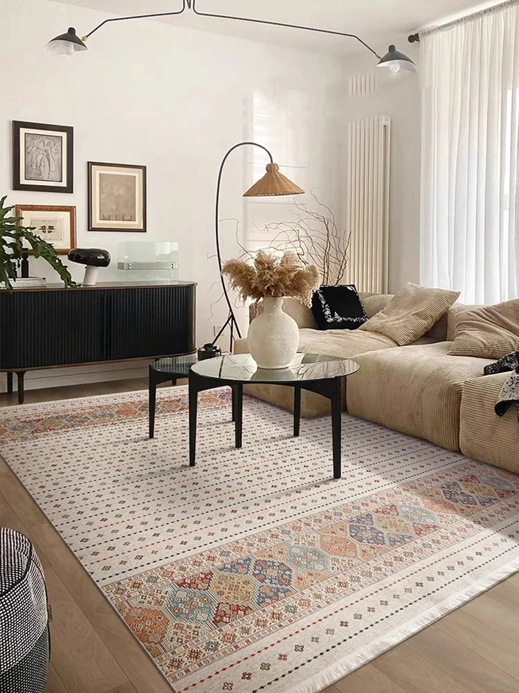 Cotton Woven Boho Carpet Living Room Machine Washable American Rug Carpet for Bedroom Ethnic Home Bedside Floor Mat view 6
