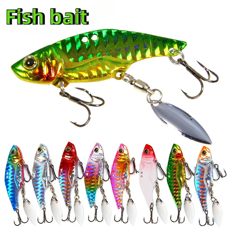 

12g/16g Artificial Bass Bait Deep Sea Fishing 3D Eyes Vivid 8 Colors Vibrations Painting Fishing Lure Bait Fishing Tackle Lure