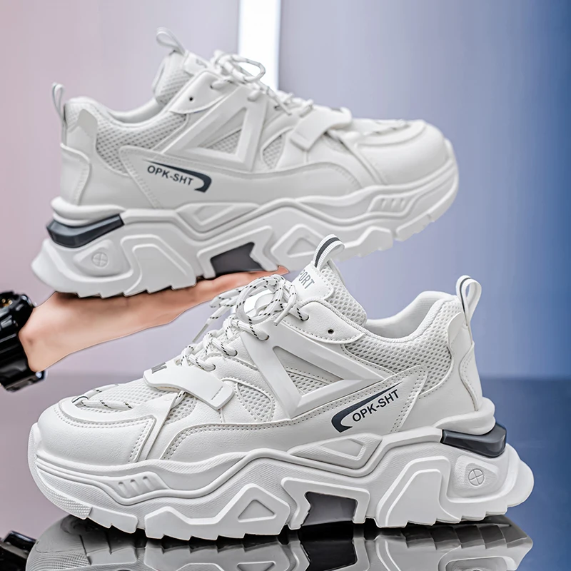 

Men's Casual Sports Shoes Four Season New Breathable Thick Sole Non-slip Comfort Outdoor Running Shoes Students Classic Sneakers
