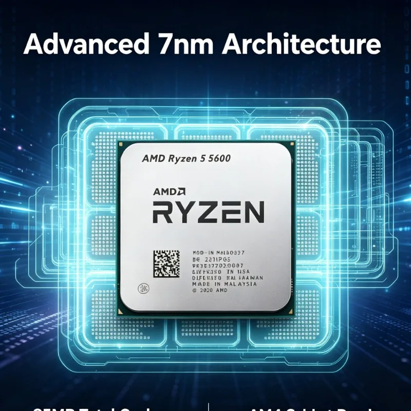 Ryzen 5 5600 Tray Chip 6 Core 12 Thread 3.5GHz 4.4GHz Boost Support DDR4 AM4 Motherboard Gaming CPU Without Cooler