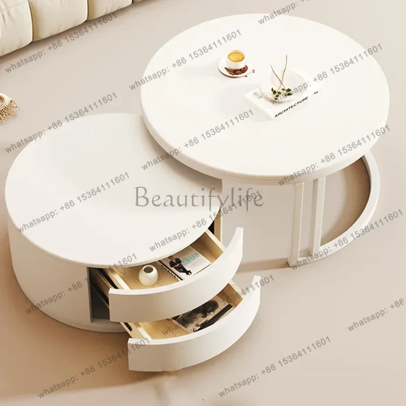 LD Luxury Living Room Coffee Table Storage White High Nordic Organizer Mobile   Small Kaffee Tische Trendy Furniture