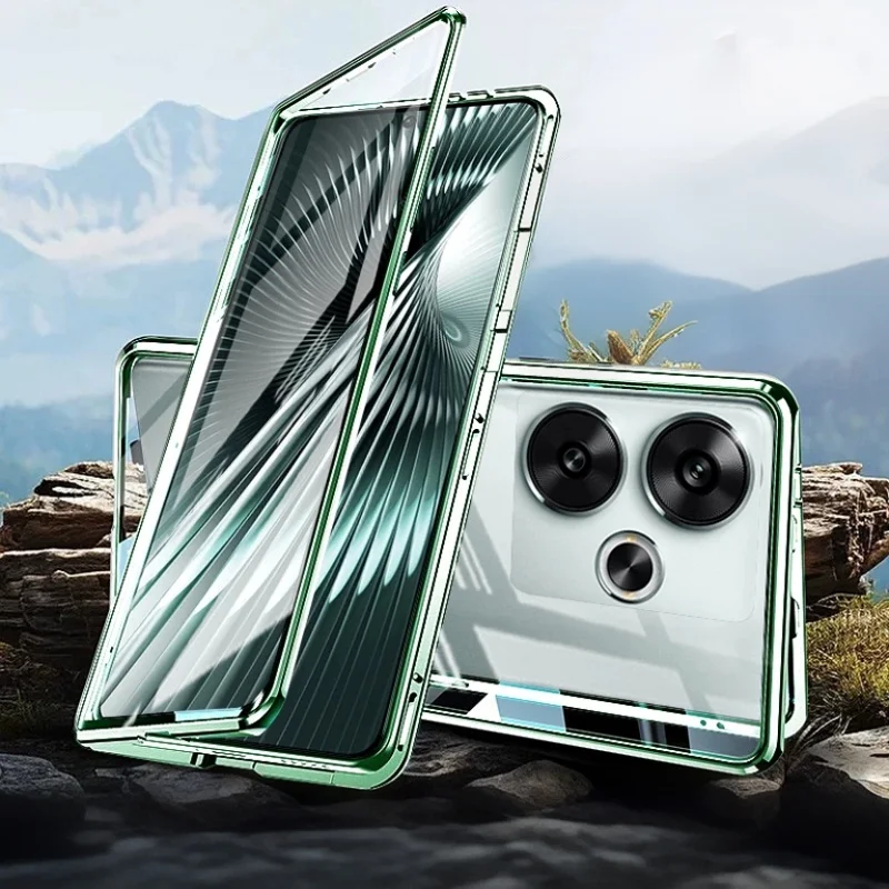 Metal Magnetic Phone Case for Samsung Galaxy S25 S22 Plus S24 S26 Ultra S23 FE Tempered Glass Full Lens Protection Cover Case