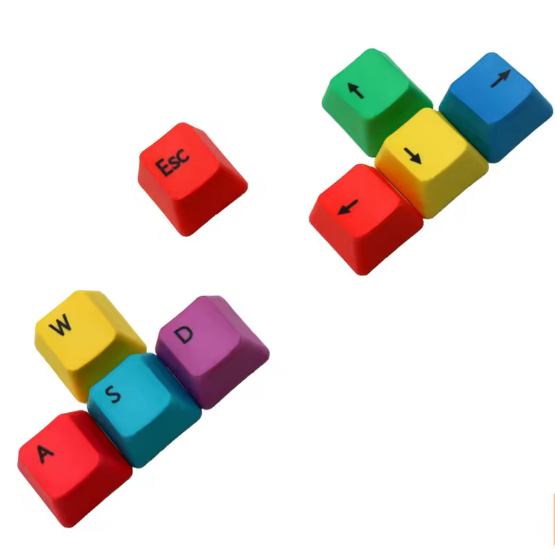 Replaceable WASD/ESC/Direction Mechanical Keyboard Keycaps OEM PBT RGBY Modifiers 9 Keys Keycaps Repair Parts