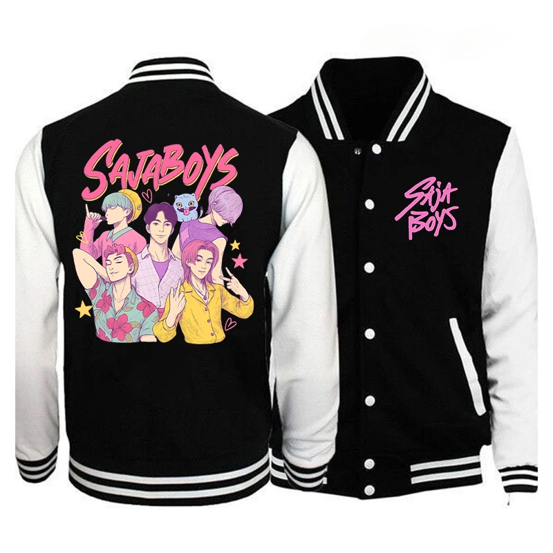 New Kpop Demon Hunters Baseball Jacket Coat Fashion Men Women Sweatshirt Tops Cool Saja Boys Prin Long Sleeve Harajuku Jersey