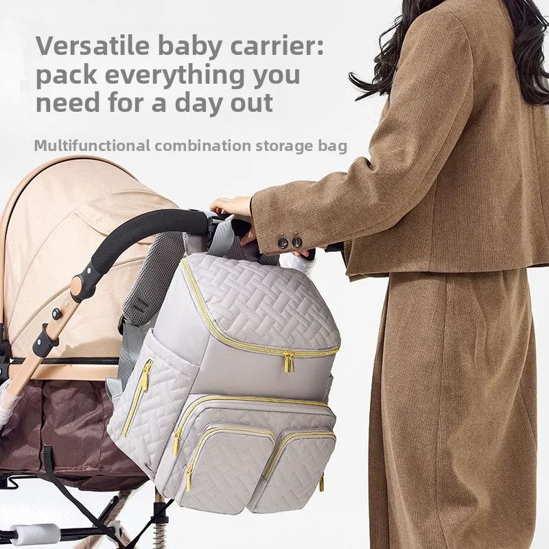 New Mommy Bag for Outdoor Baby Walks Baby Bottle Backpack Fashionable Mother Bag Dry Wet Separation Baby Backpack