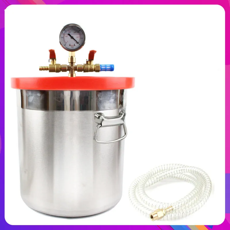 3 Gallon Stainless Steel Vacuum Defoaming Barrel with Vacuum Pump 2.5/3CFM Clear Lid for Resin, Glue
