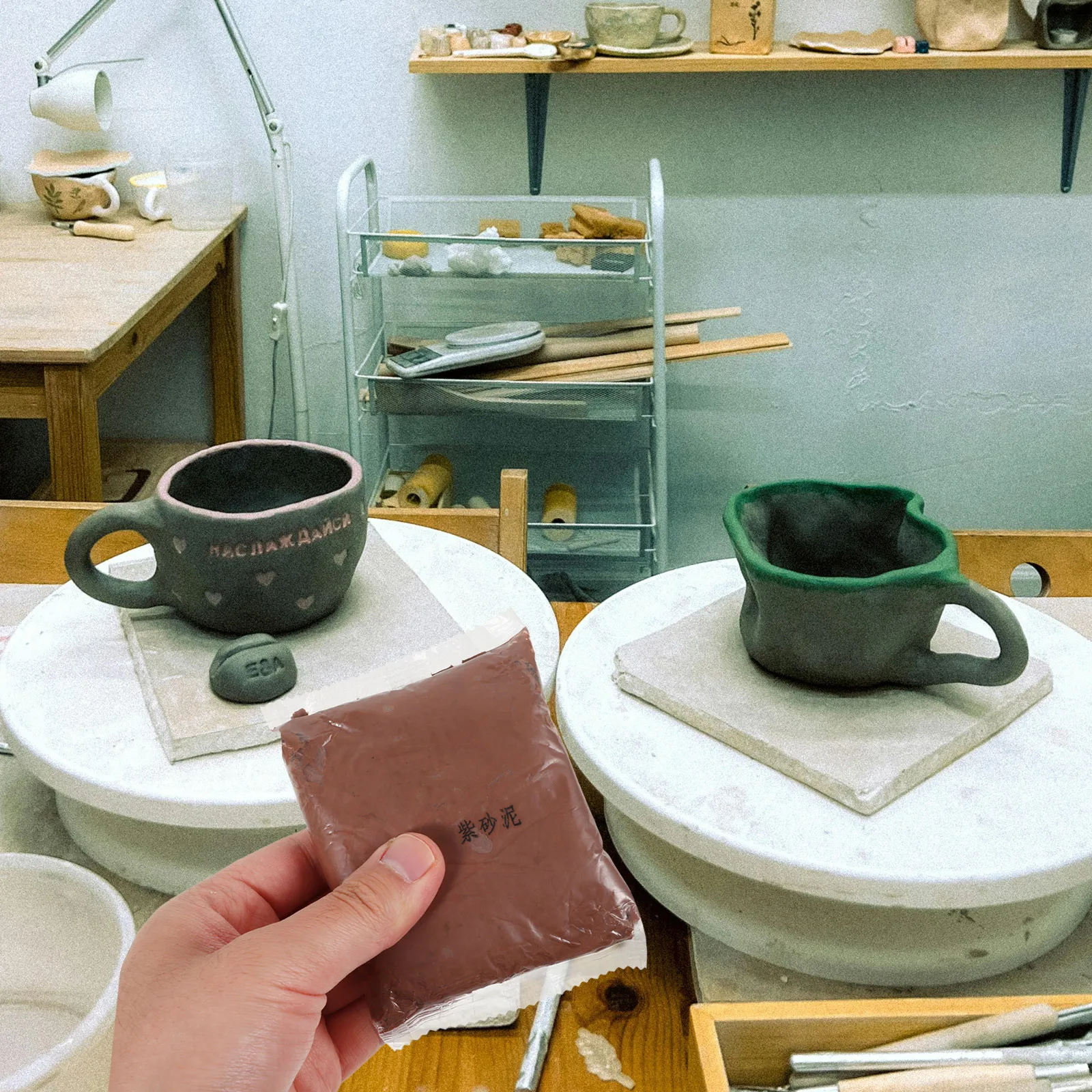 

4 Bags Purple Pottery Clay Modeling Kit Dry Clay for DIY Teenager Creative Craft Set Teenager Playthings