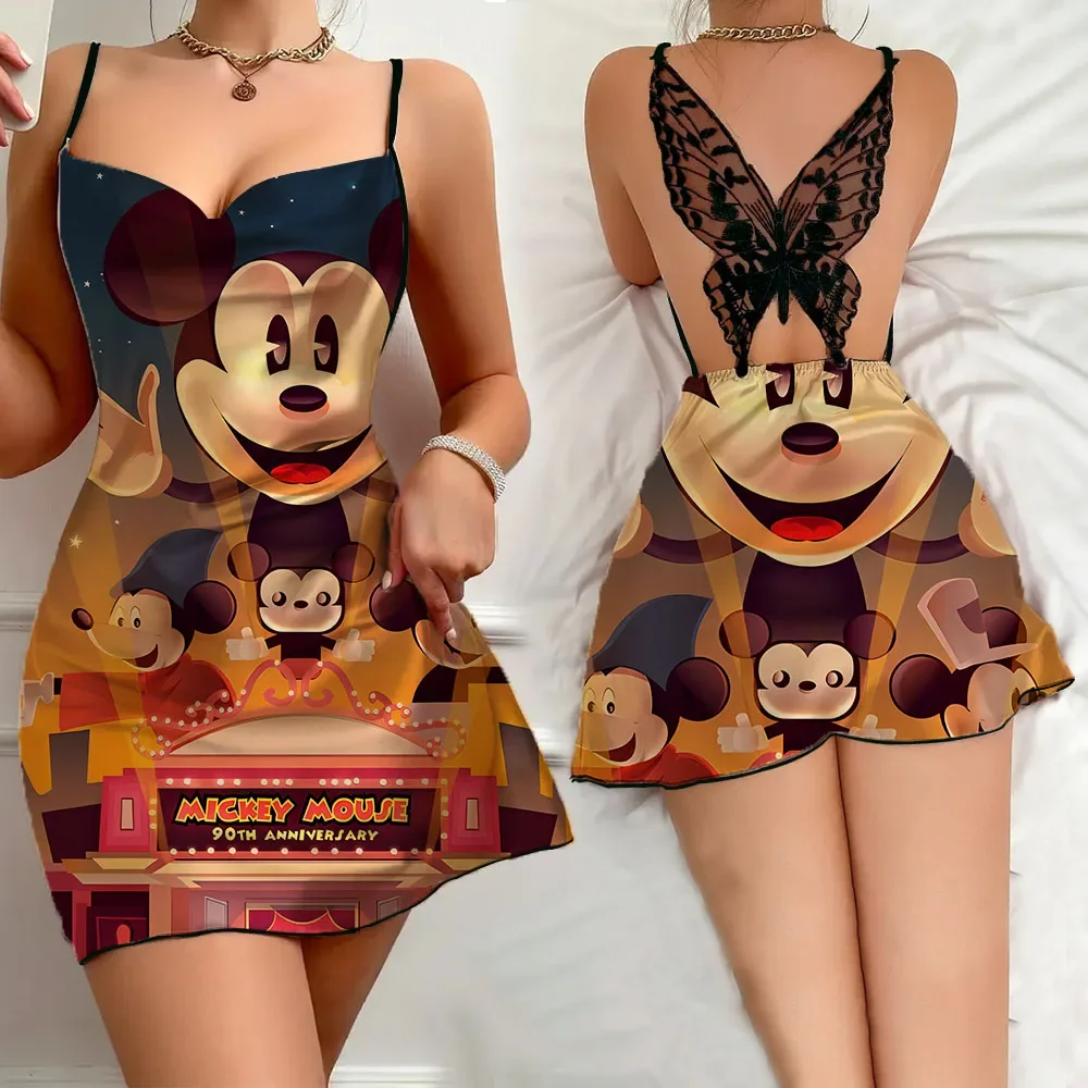 Pigiameria per donna e pigiama Sexy donna offerta Minnie Sleep Shirts set pigiama Disney Women Sleepwear One Piece Dress Lingerie