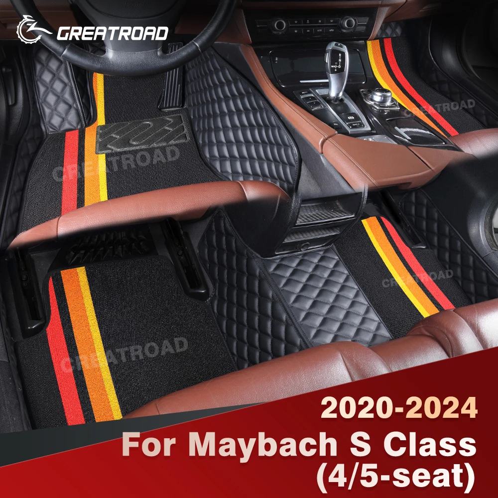 

Для Maybach S Class W223 (4/5-сидений) 2020-2024 двухслойные автомобильные коврики на заказ, автомобильный ковер, аксессуары для интерьера