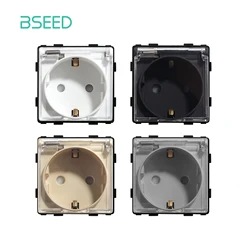 BSEED EU Wall Plugs presa elettrica funzione parte con copertura Waterpoof in plastica 250v 16A parte fai da te solo bianco nero oro grigio