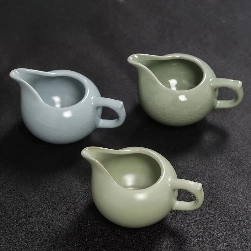 180ml Ice Cracked Glaze Ru Kiln Porcelain Tea Pitcher Tea Divider Chahai Dispenser Justice Cup Fair Mug Tea Services Accessories