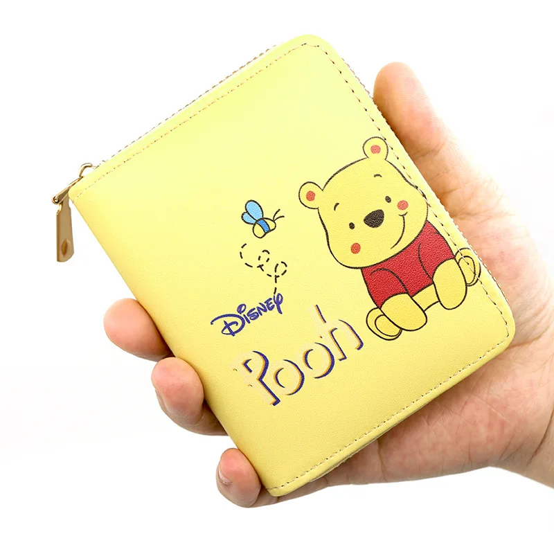 MINISO-cartera de dibujos animados de Disney, monedero Winnie The Pooh, monedero para estudiantes, paquete de tarjetas, bolsos para niñas