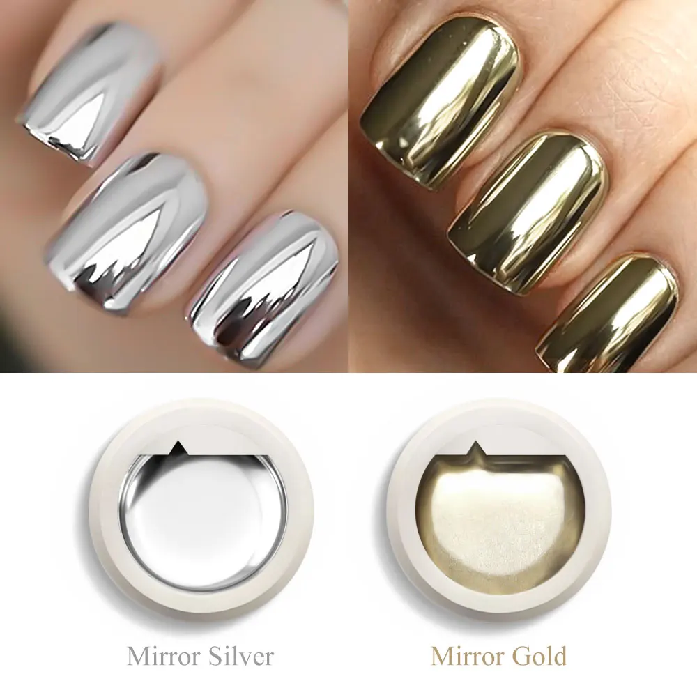 VENALISA 5ml UV Metallic Silber Gel Spiegel-Gold Hochwertiges Nail-Art Malgel CANNI Fabrik Air Cushion Magic Powder Pen