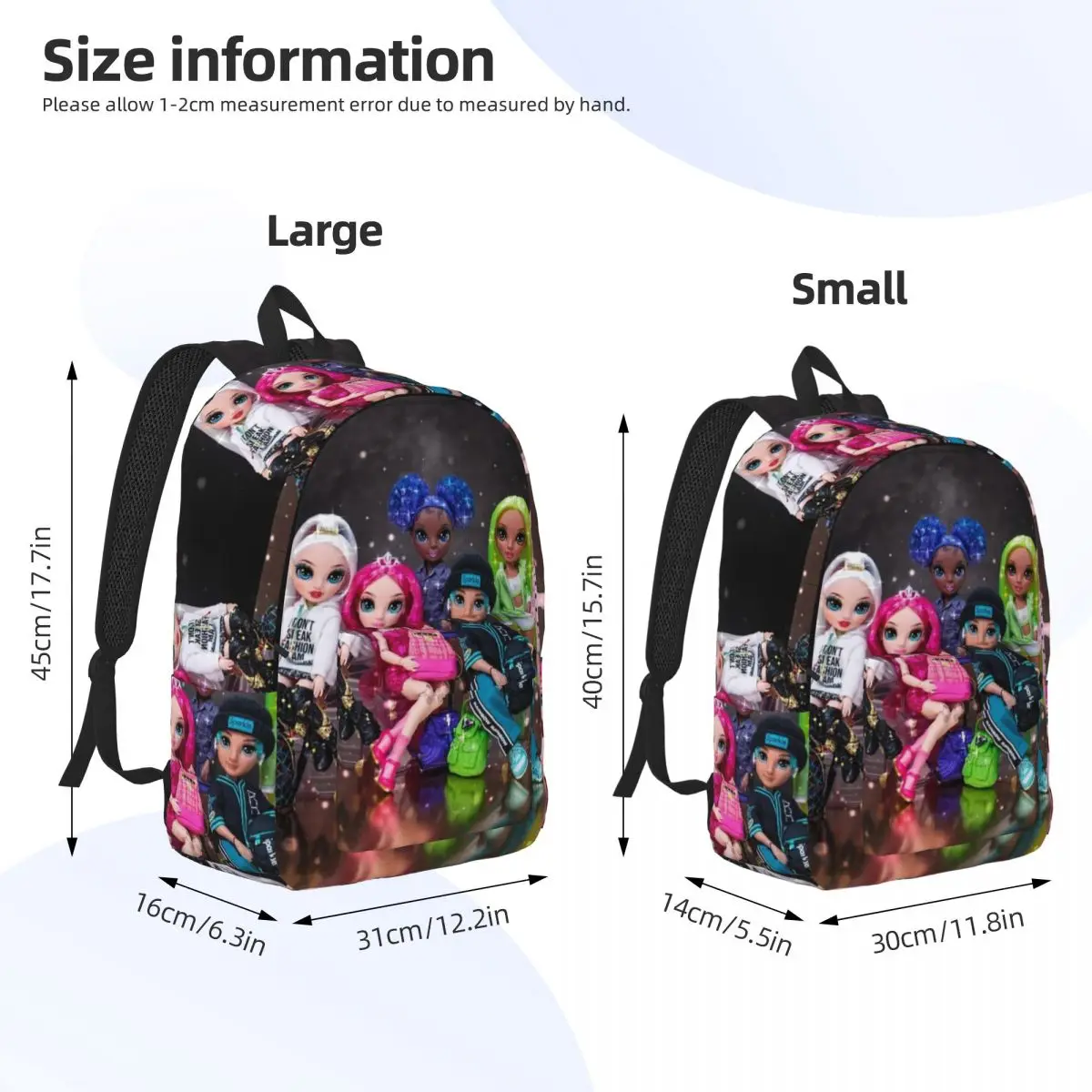 حقيبة كتب مدرسية للمراهقين من ماركة Rainbow Jr ، حقيبة Daypack للمدارس الابتدائية العليا