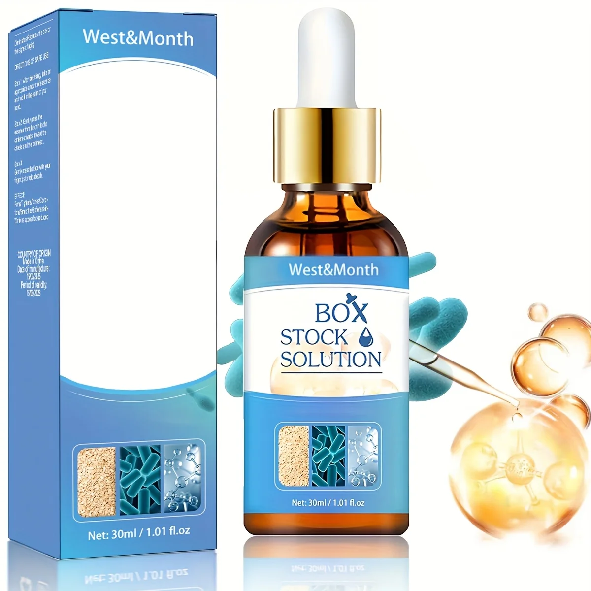 

Box facial essence: anti-aging, skin care, improve skin elasticity, make skin look younger.