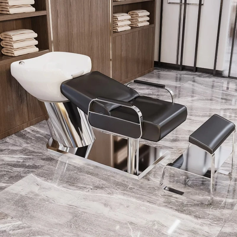 yjq barber shop flush bed hair salon special shampoo bed semi-reclining high-end