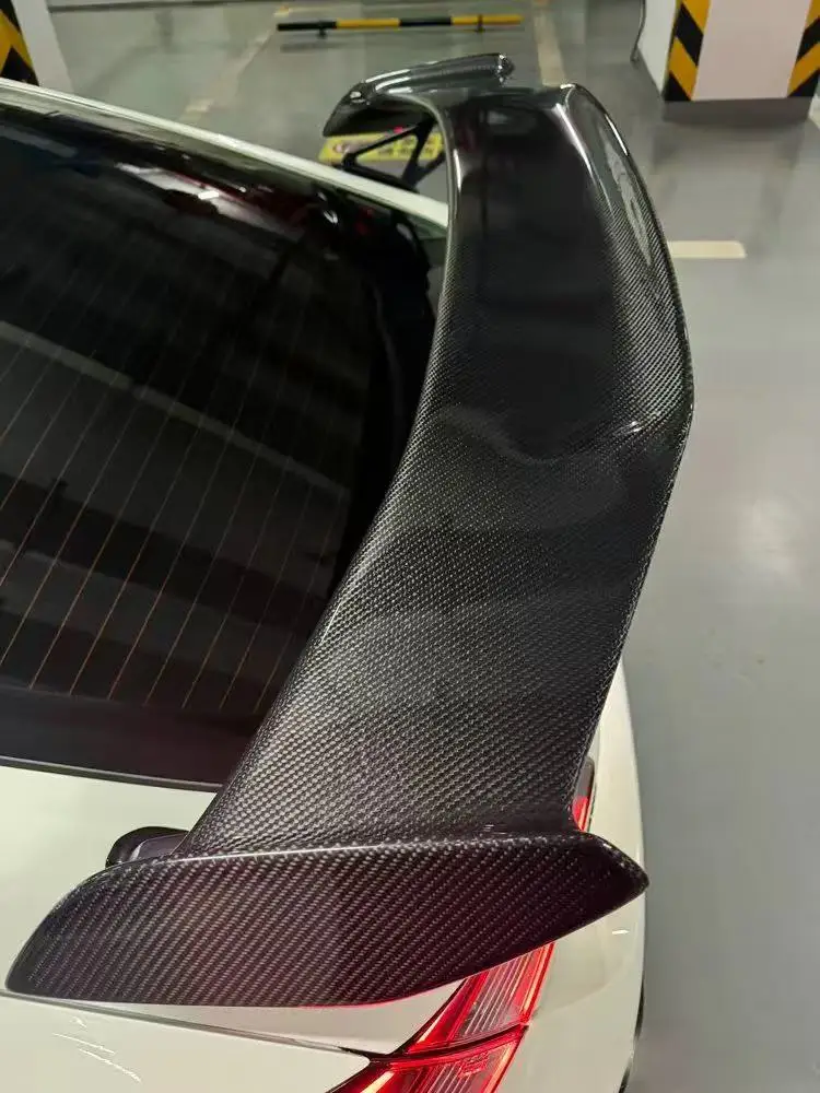 Modulo Style Trunk Spoiler, Gloss Rear Ducktail Wing, OEM Hole Easy Install Exterior Mod Parts For Honda Civic FL5 Type R
