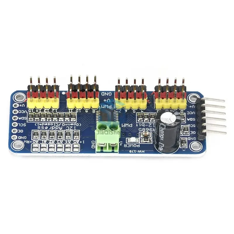 16-канальный 12-битный модуль PWM/Servo Driver-I2C интерфейса PCA9685, защитный модуль pi, серводвигатель