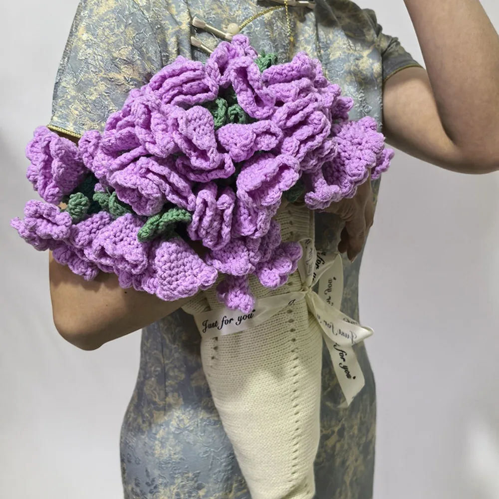 

Crochet Woven Flower Bouquet Blanket Finished Fashion Knitted Flower Blanket Three-dimensional Soft Orchid Nap Blanket