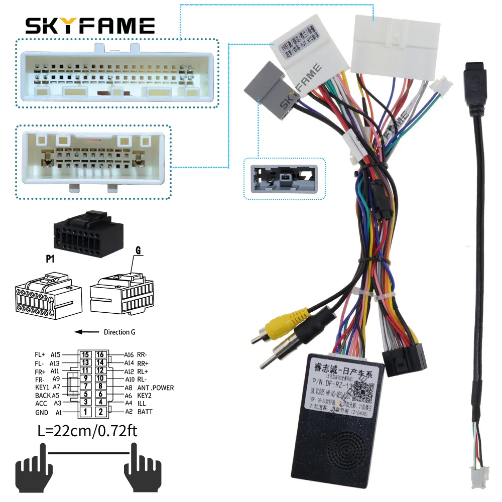 SKYFAME Auto Verdrahtung Kabel Adapter Canbus box Für ALTIMA TEANA Qashqai Tiida Kicks Sylphy Murano DECODER linie