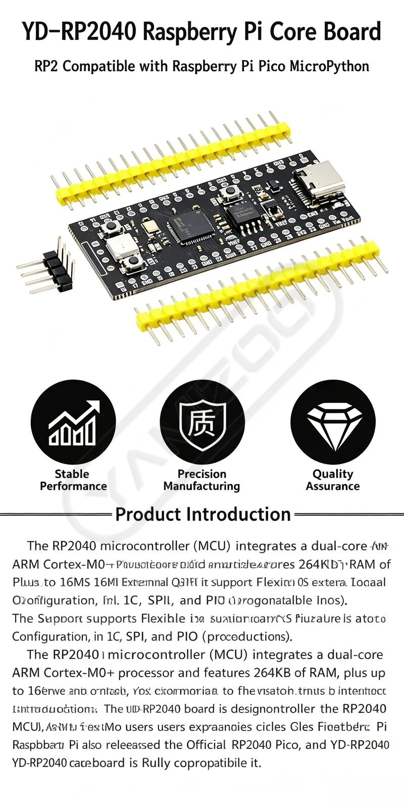 RP2040 Raspberry Pi Core Board Kompatibel mit RP2 Pico Micropython – Detail 1