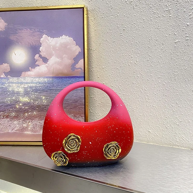 

Универсальная сумка через плечо, высококачественная пригородная маленькая сумка с золотой розой, простая повседневная сумка-мессенджер