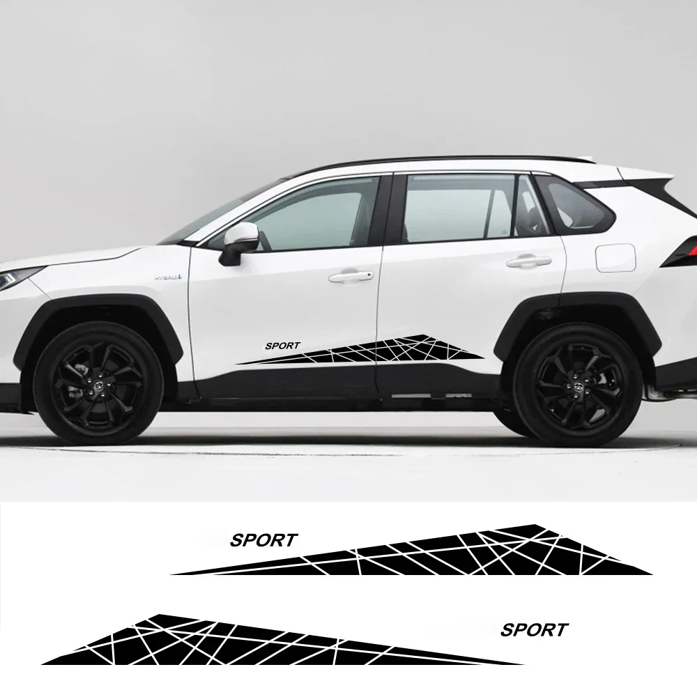 

2Pcs Car Door Side Stickers for Toyota RAV4 Auto Vinyl Film DIY Sport Cool Styling Decor Decals Automobile Tuning Accessories