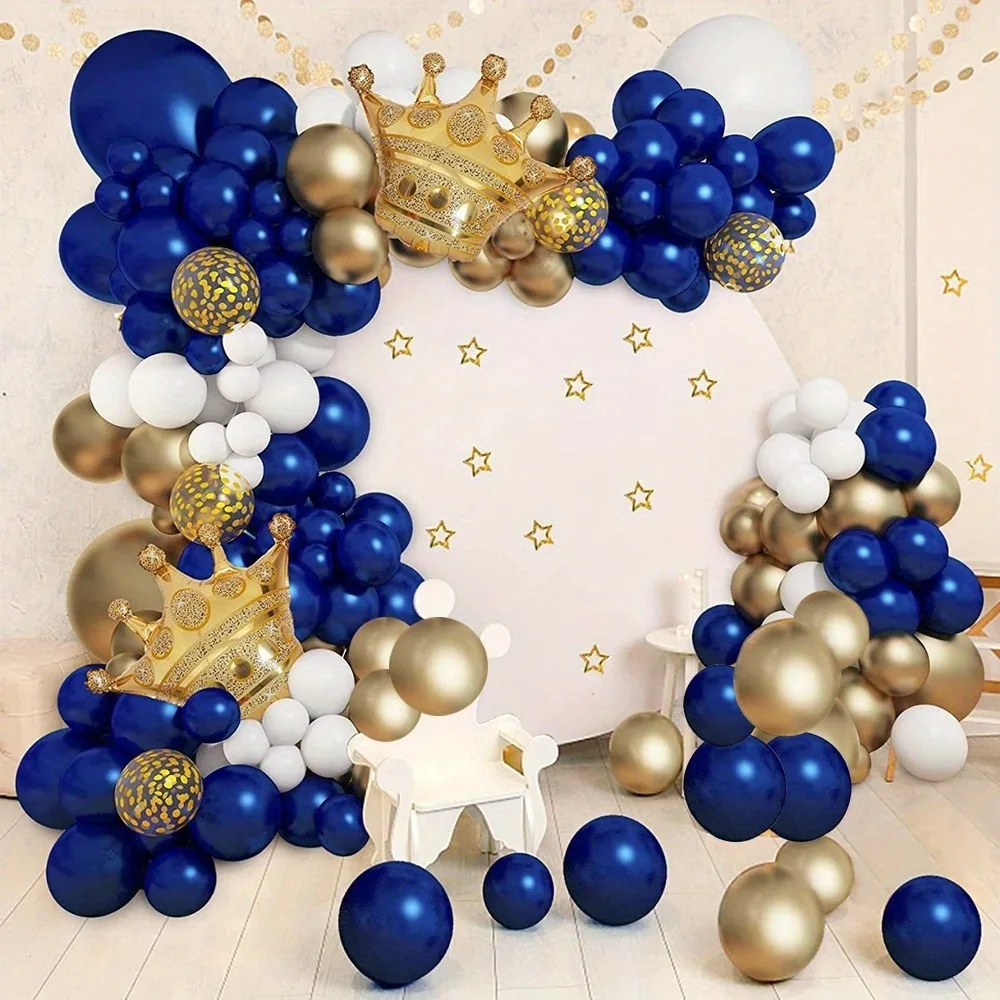 145PCS Prince Night Blue Theme Balloon Set, Wedding, Birthday Party, Anniversary, Graduation, Festival Celebration Decoration