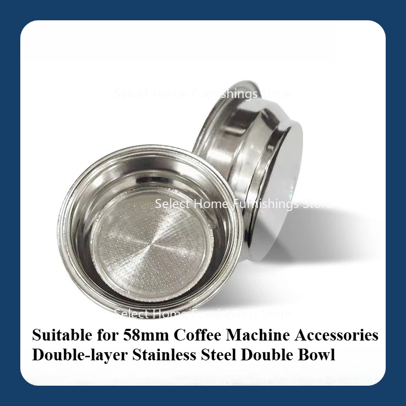 

Suitable for 58mm Coffee Machine Accessories Double-layer Stainless Steel Double Bowl