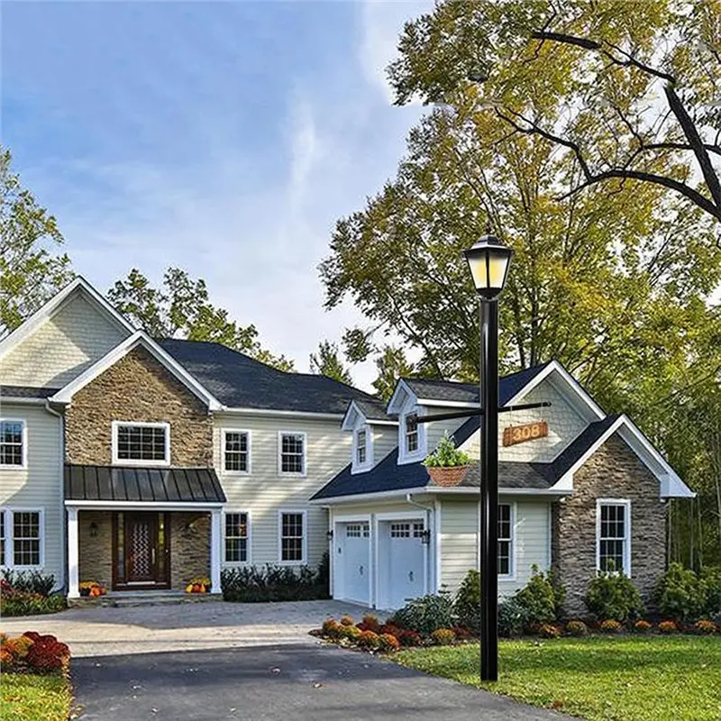 PORK-Lamp Post Cross Arm Steel Ladder Rest With Removable Knobs Replacement For Outdoor Lamp Posts Pole Light