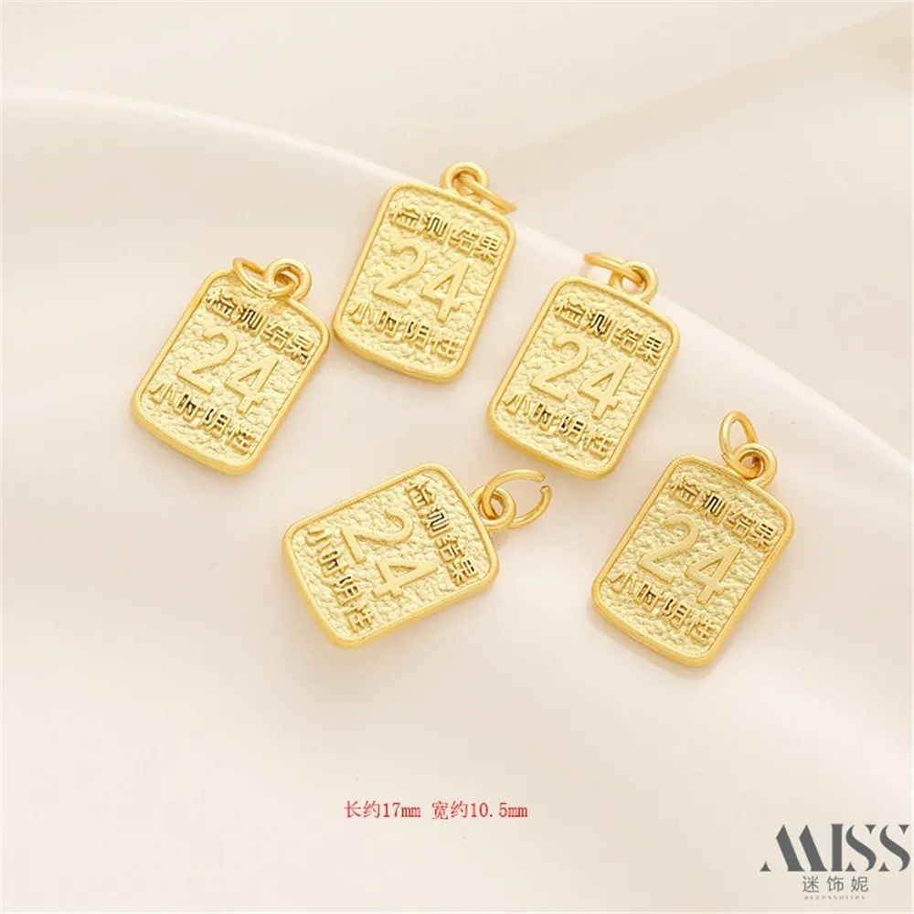 

Mute Gold Color Nucleic Acid Has Been Made Tag Pendant DIY Handmade Small Pendant Bracelet Necklace Jewelry Accessories.