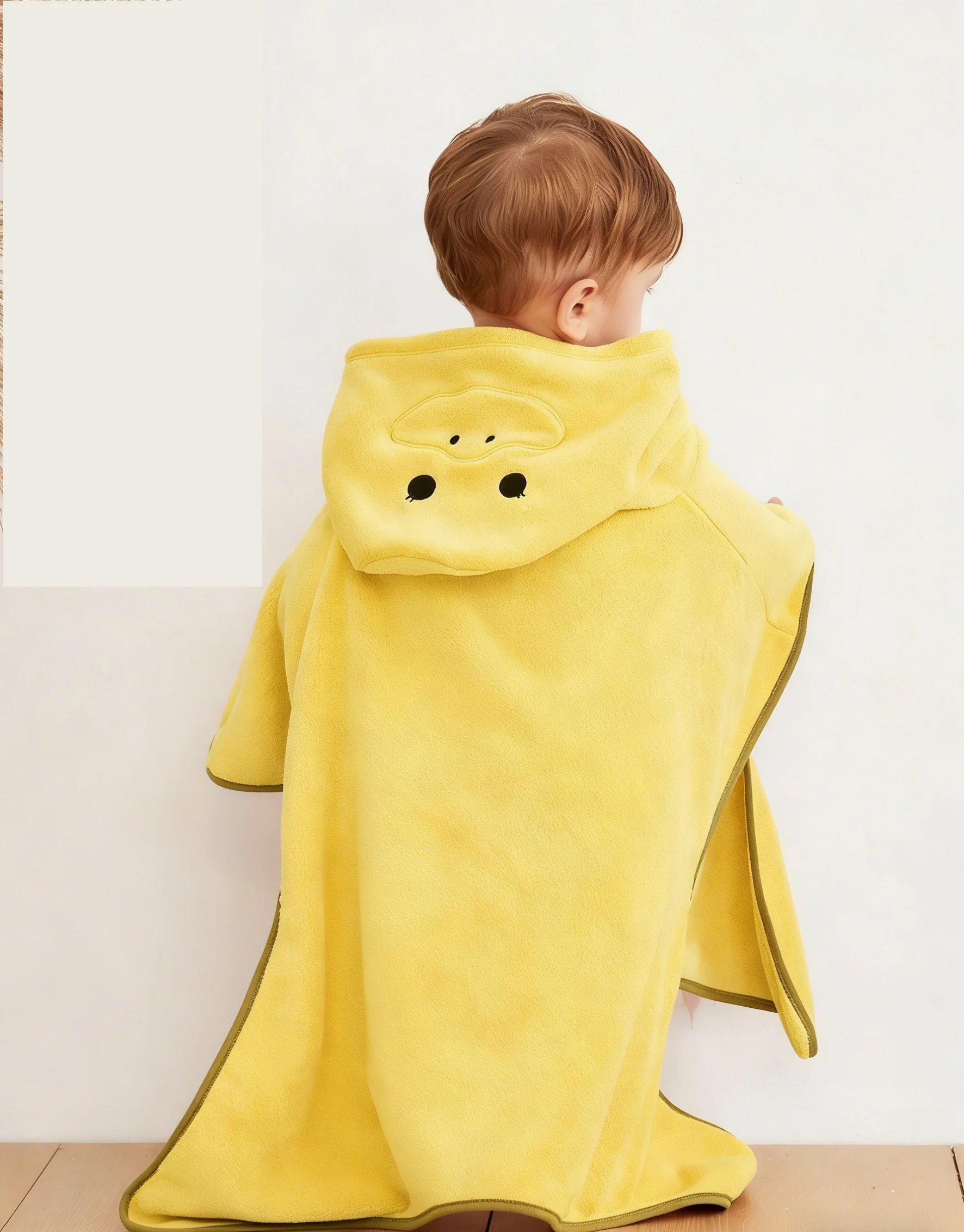 1pc Soft And Absorbent Baby Bath Towel With Cute Yellow Duck Design