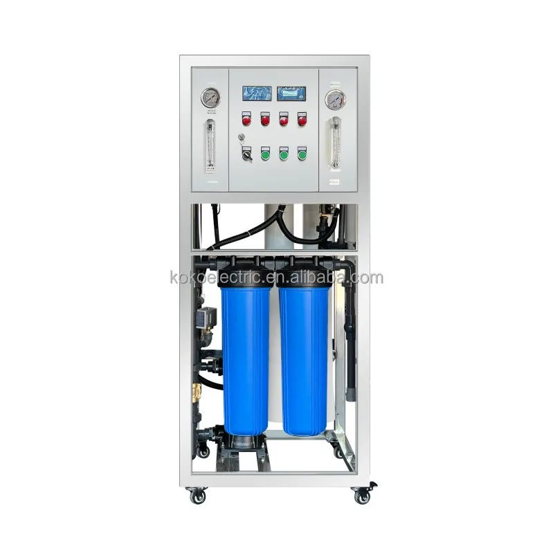 500L/H Commercial Water Purifier Stainless Steel Reverse Osmosis System with Pump and 1 Year Warranty