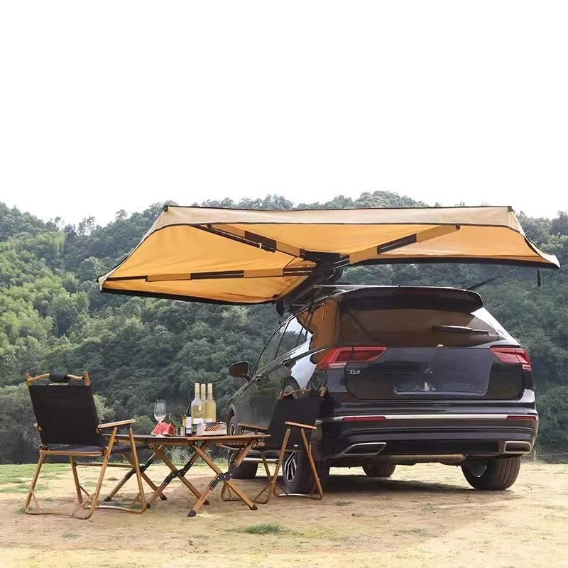 للطي المنبثقة غطاء سقف السيارة المظلة الجانبية في الهواء الطلق خيمة مركبة مظلة التخييم 270 درجة المظلة سيارات سقف t خيمة #6